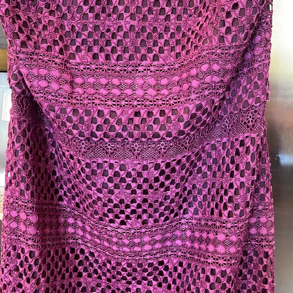 Trina Turk High Neck Lace Sheath Dress Plum 12 NWT - Picture 10 of 13